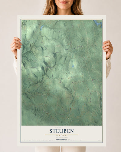 Steuben, New York map print, 24" x 36" Archival Matte Print mockup