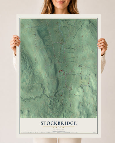 Stockbridge, New York map print, 24" x 36" Archival Matte Print mockup