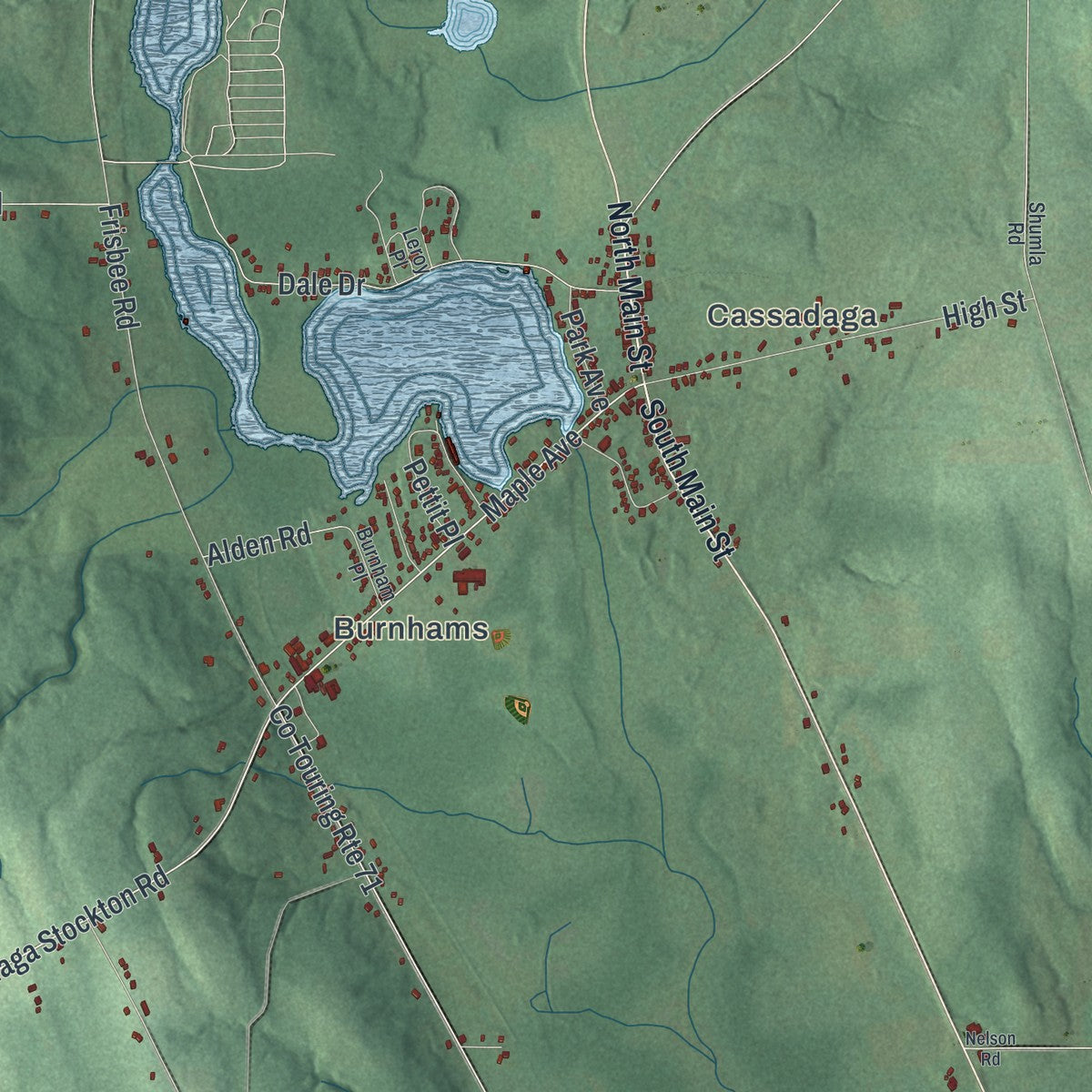 Close-up 1 of the Stockton, New York map artwork