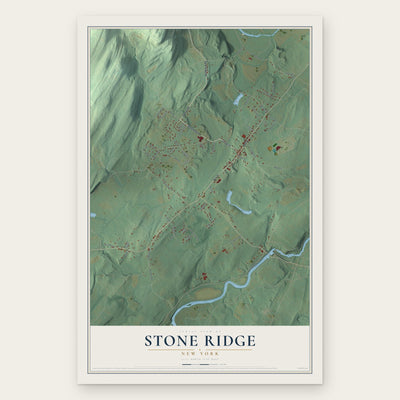 Stone Ridge, New York map print, the full design