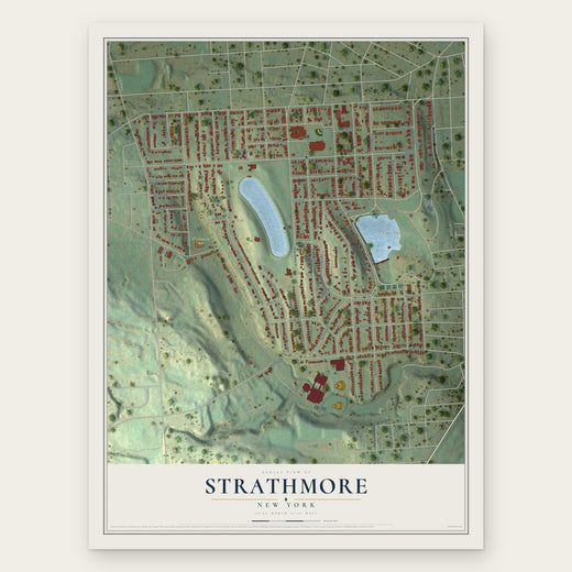 Strathmore, New York map print, the full design