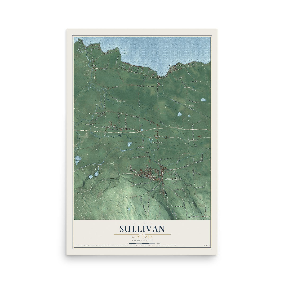 Sullivan, New York map print, 12" x 18" Archival Matte Print mockup