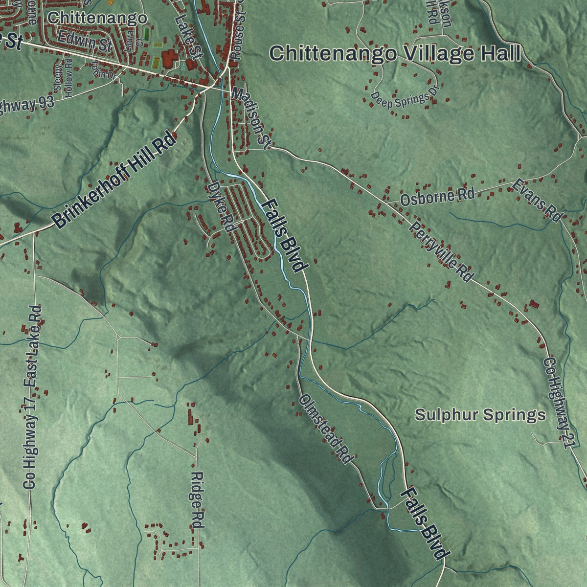Close-up 1 of the Sullivan, New York map artwork