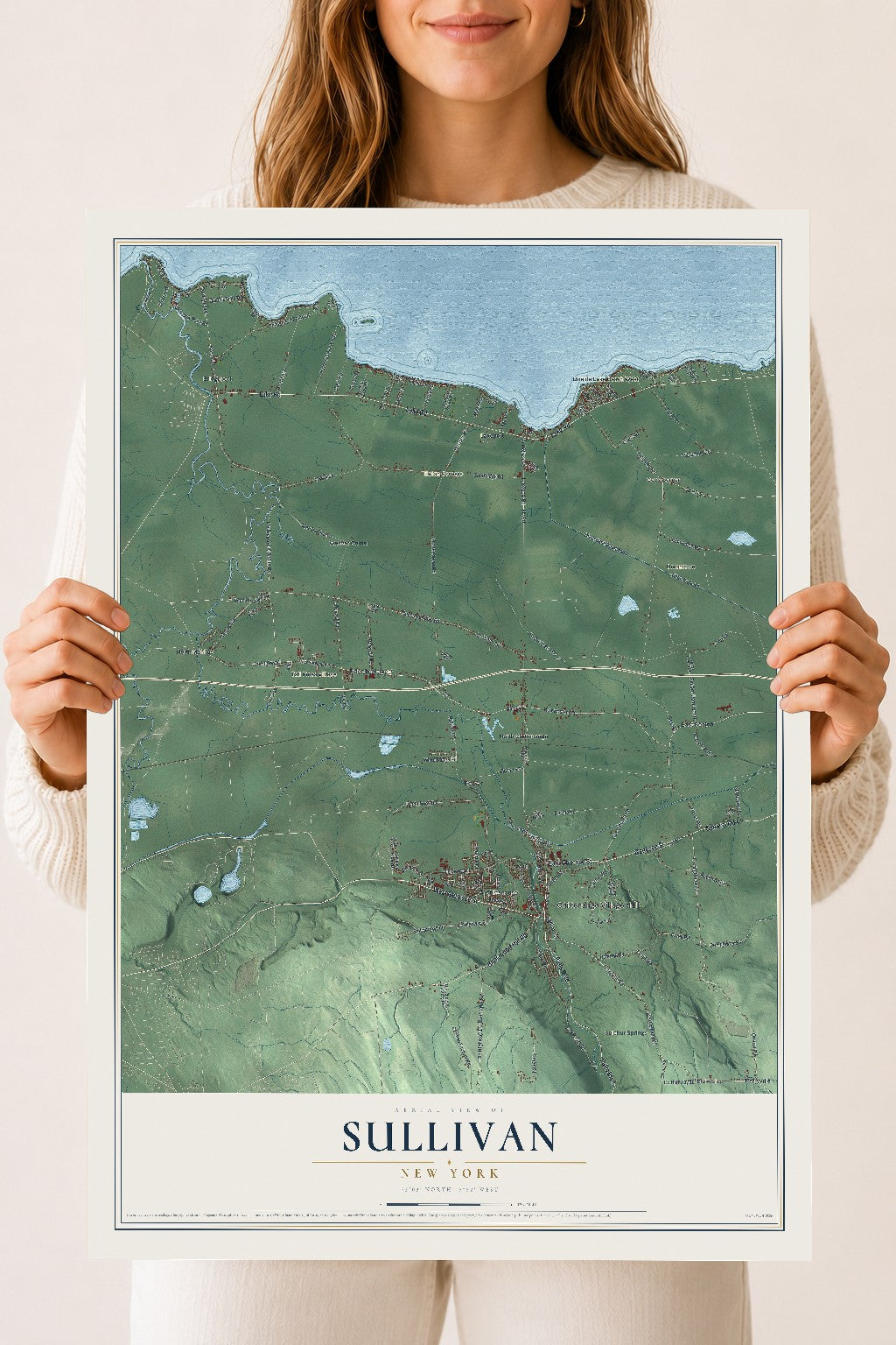 Sullivan, New York map print, 18" x 24" Archival Matte Print mockup