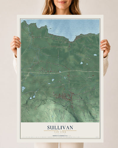 Sullivan, New York map print, 24" x 36" Archival Matte Print mockup