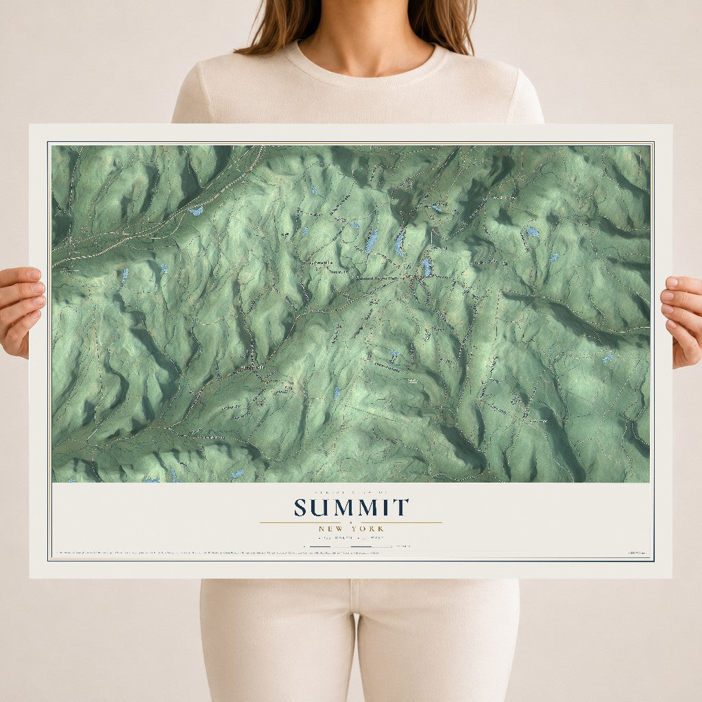 Summit, New York map print, 18" x 24" Archival Matte Print mockup
