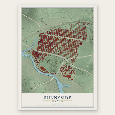 Sunnyside, New York map print, the full design