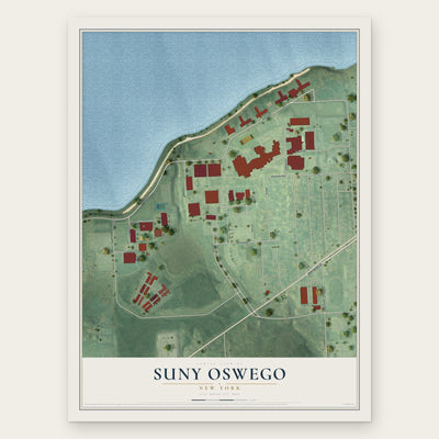 SUNY Oswego, New York map print, the full design