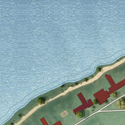 Close-up of the map of SUNY Oswego, New York print showing street and building detail