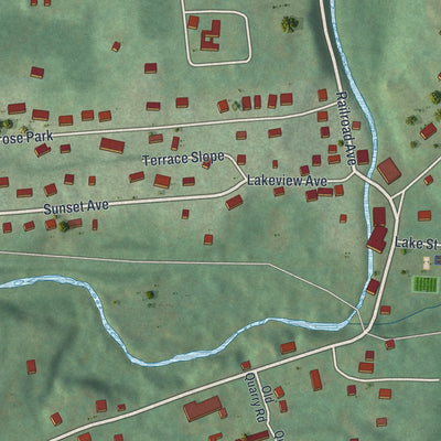 Close-up 1 of the Tannersville, New York map artwork