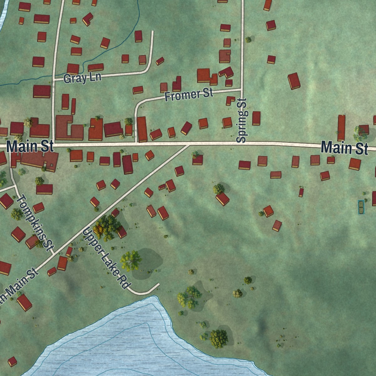 Close-up 2 of the Tannersville, New York map artwork