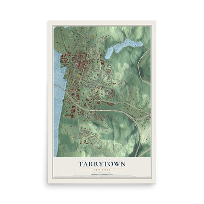 Tarrytown, New York map print, 12" x 18" Archival Matte Print mockup