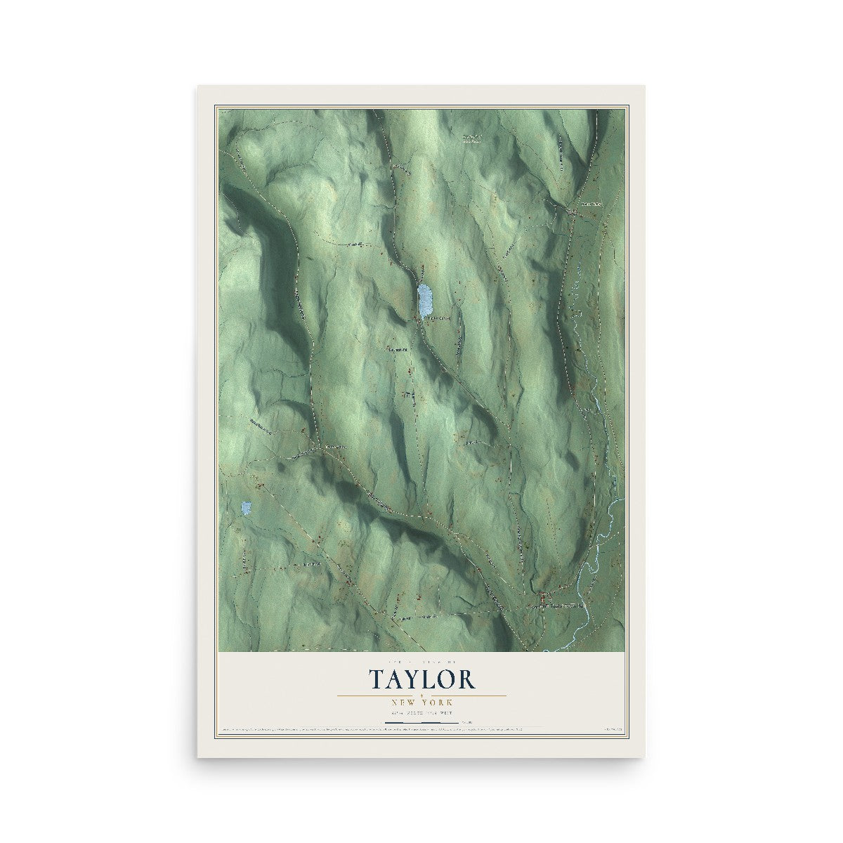 Taylor, New York map print, 12" x 18" Archival Matte Print mockup