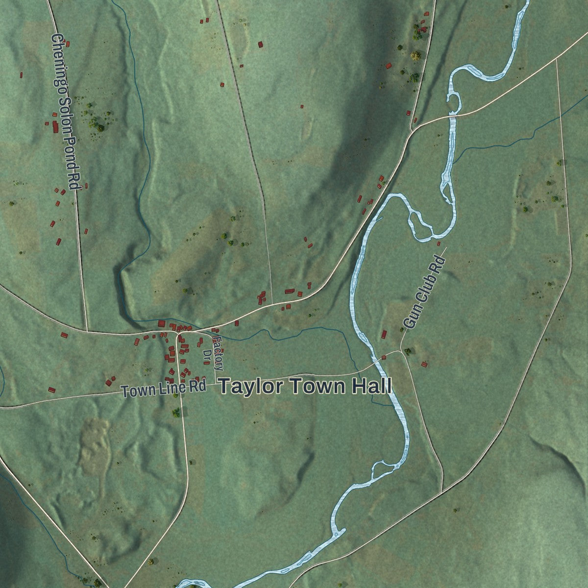 Close-up 1 of the Taylor, New York map artwork