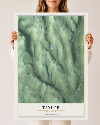 Taylor, New York map print, 24" x 36" Archival Matte Print mockup