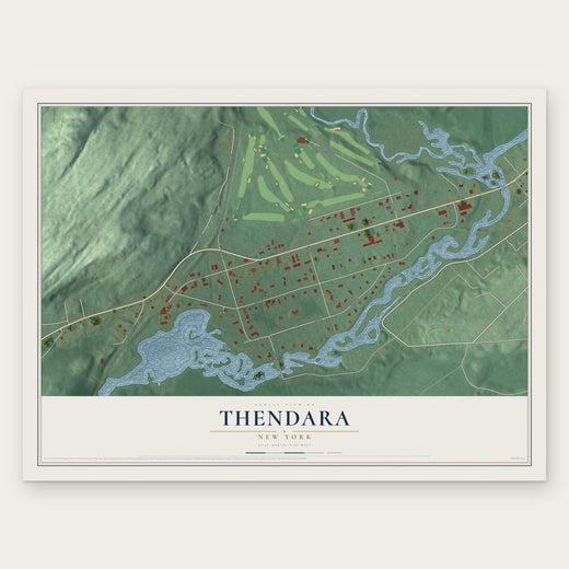 Thendara, New York map print, the full design