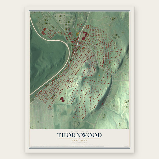 Thornwood, New York map print, the full design