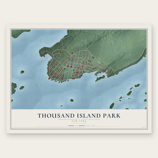 Thousand Island Park, New York map print, the full design