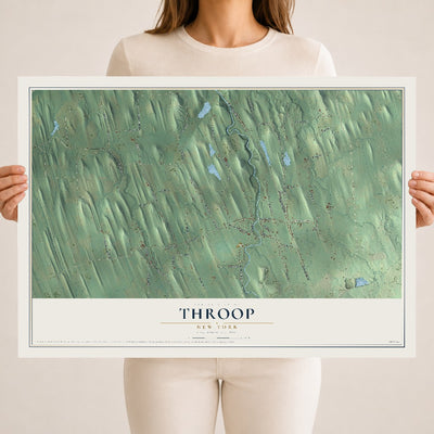 Throop, New York map print, 18" x 24" Archival Matte Print mockup