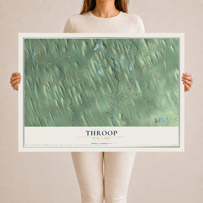 Throop, New York map print, 24" x 36" Archival Matte Print mockup