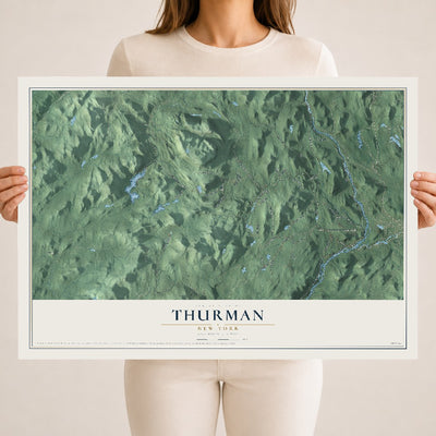 Thurman, New York map print, 18" x 24" Archival Matte Print mockup