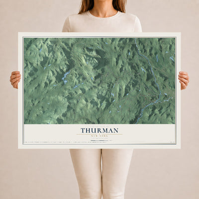 Thurman, New York map print, 24" x 36" Archival Matte Print mockup
