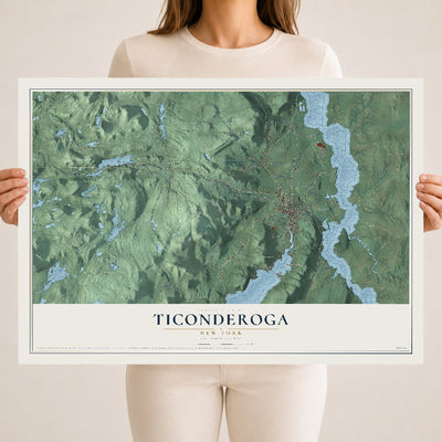 Ticonderoga, New York map print, 18" x 24" Archival Matte Print mockup