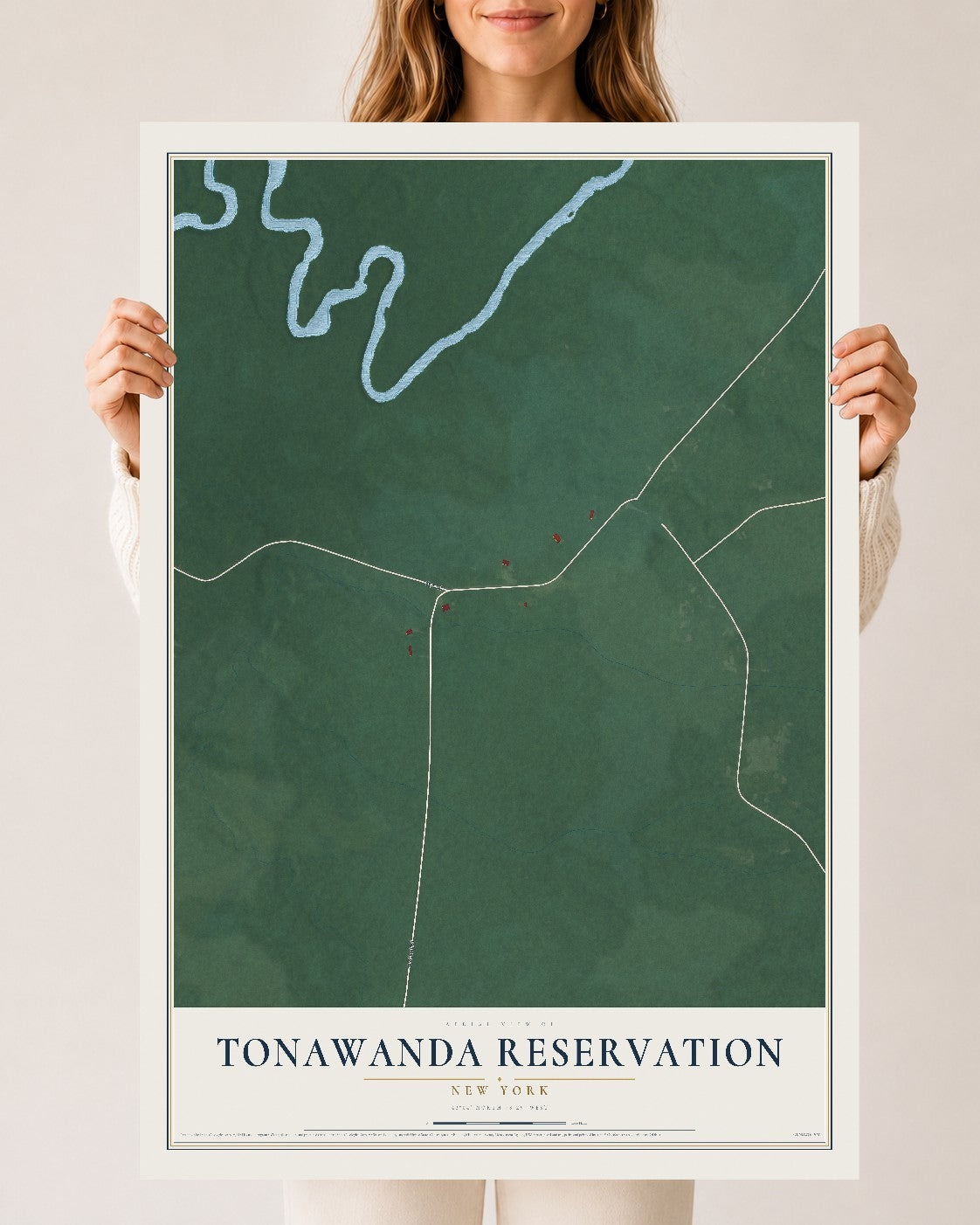 Tonawanda Reservation, New York map print, 24" x 36" Archival Matte Print mockup