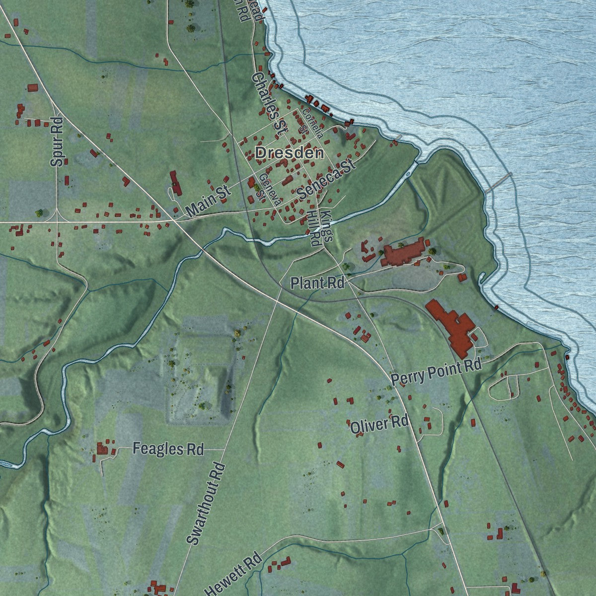 Close-up 1 of the Torrey, New York map artwork
