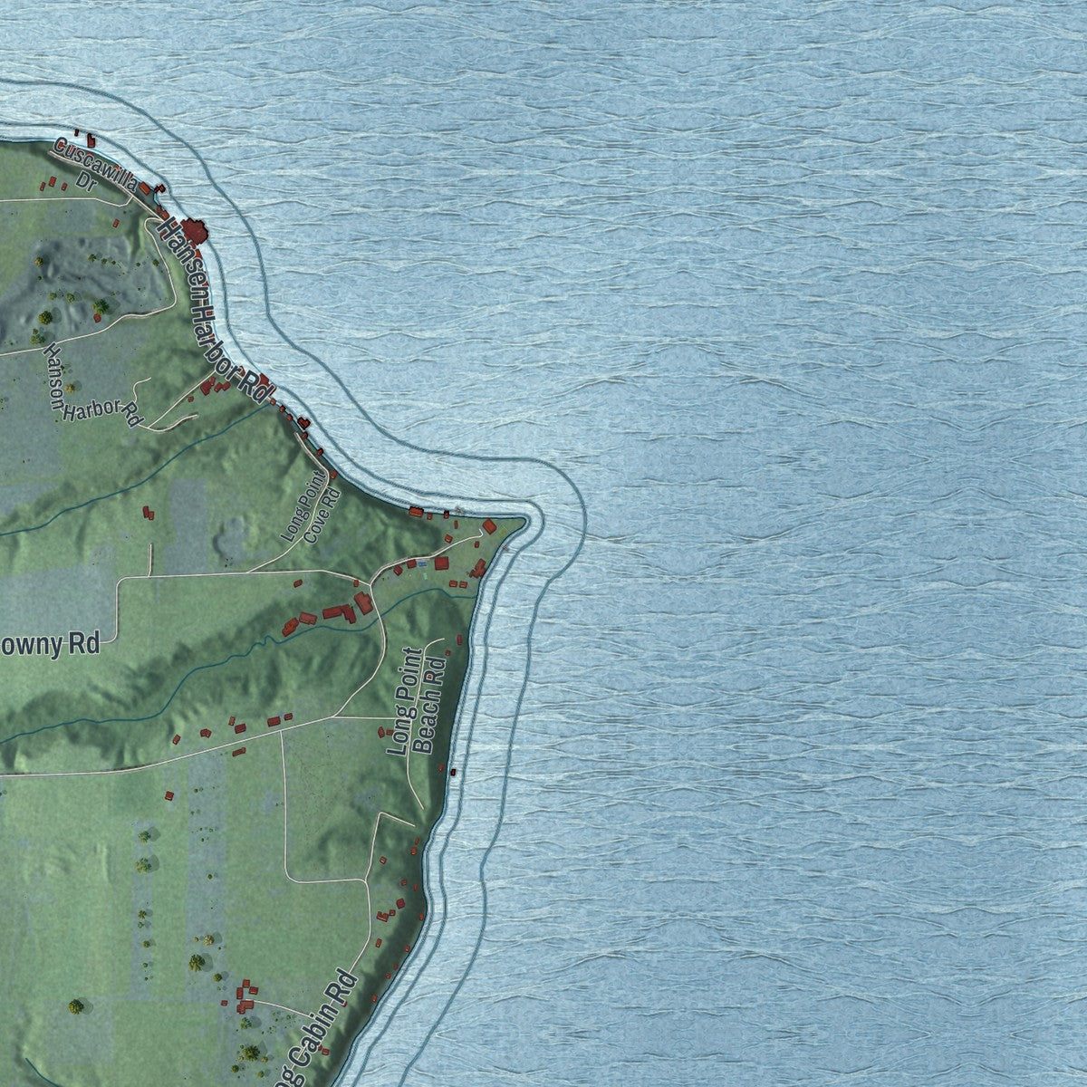 Close-up 2 of the Torrey, New York map artwork