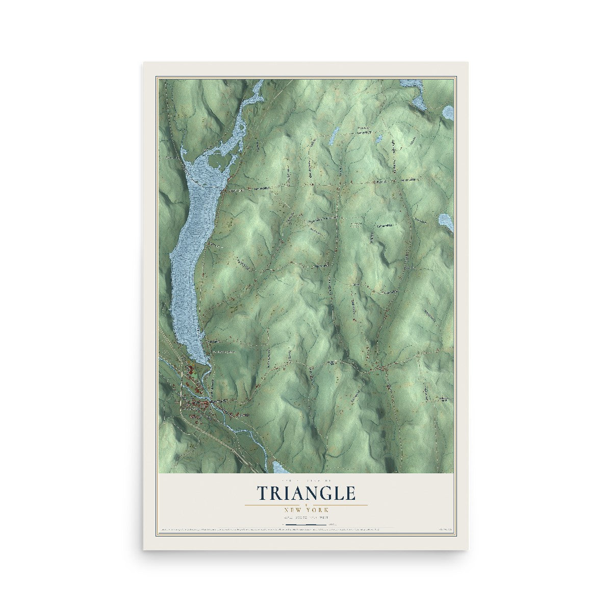 Triangle, New York map print, 12" x 18" Archival Matte Print mockup