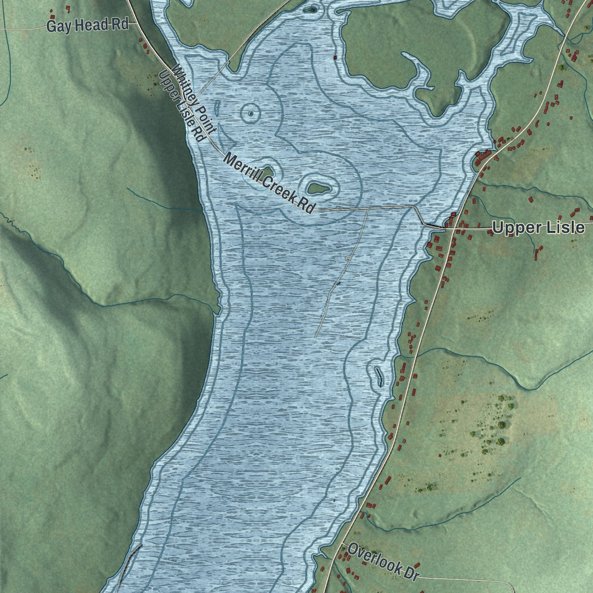Close-up 1 of the Triangle, New York map artwork