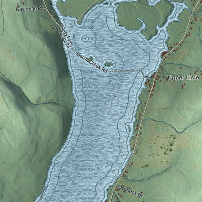 Close-up 1 of the Triangle, New York map artwork