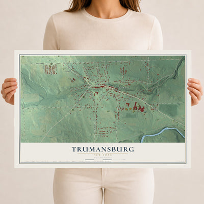 Trumansburg, New York map print, 12" x 18" Archival Matte Print mockup