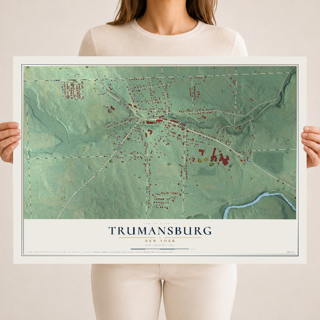 Trumansburg, New York map print, 18" x 24" Archival Matte Print mockup