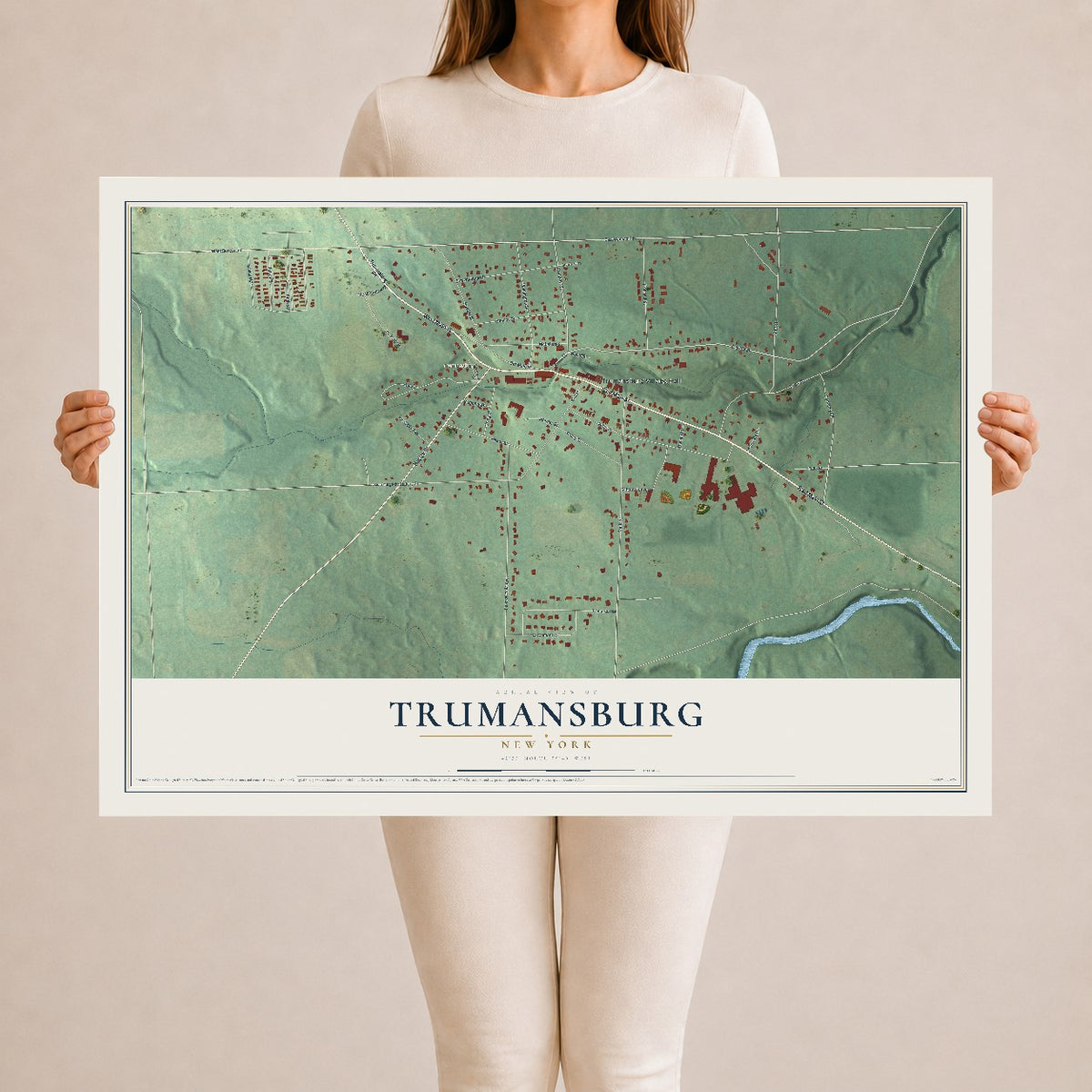 Trumansburg, New York map print, 24" x 36" Archival Matte Print mockup