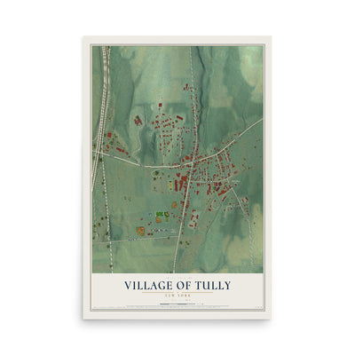 Tully, New York map print, 12" x 18" Archival Matte Print mockup