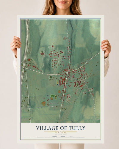 Tully, New York map print, 24" x 36" Archival Matte Print mockup