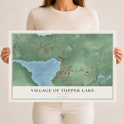 Tupper Lake, New York map print, 12" x 18" Archival Matte Print mockup