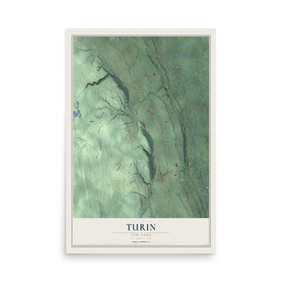 Turin, New York map print, 12" x 18" Archival Matte Print mockup
