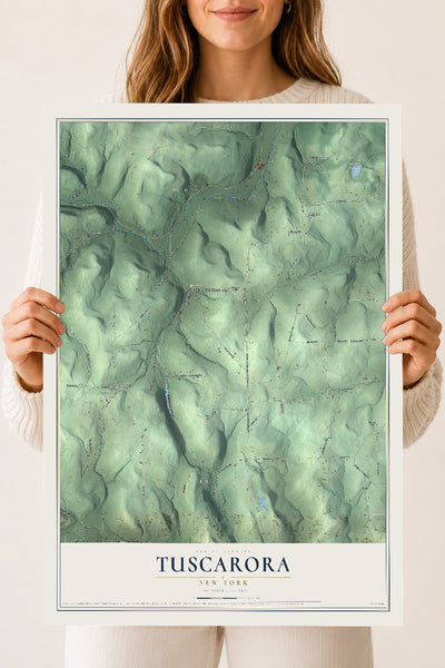 Map of Tuscarora, New York, 18 x 24 inch unframed archival matte print