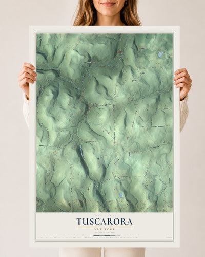 Tuscarora, New York map print, 24" x 36" Archival Matte Print mockup