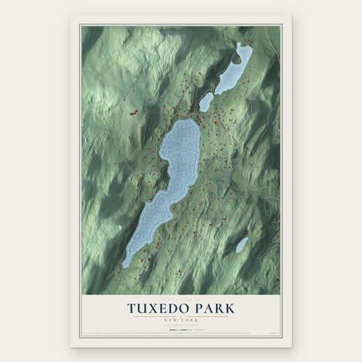 Tuxedo Park, New York map print, the full design