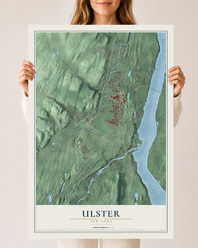 Ulster, New York map print, 24" x 36" Archival Matte Print mockup