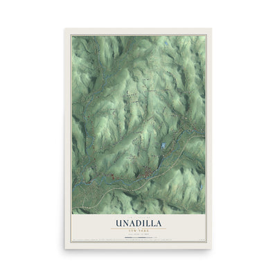 Unadilla, New York map print, 12" x 18" Archival Matte Print mockup
