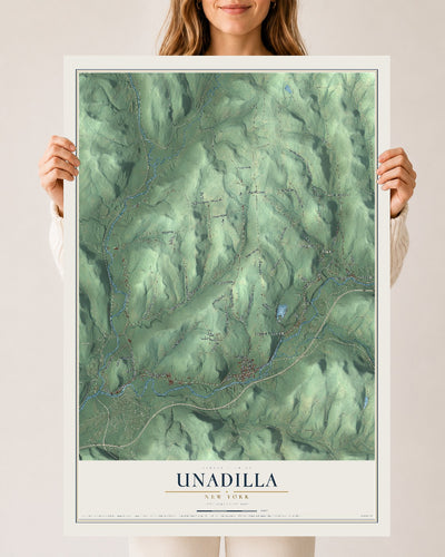 Unadilla, New York map print, 24" x 36" Archival Matte Print mockup