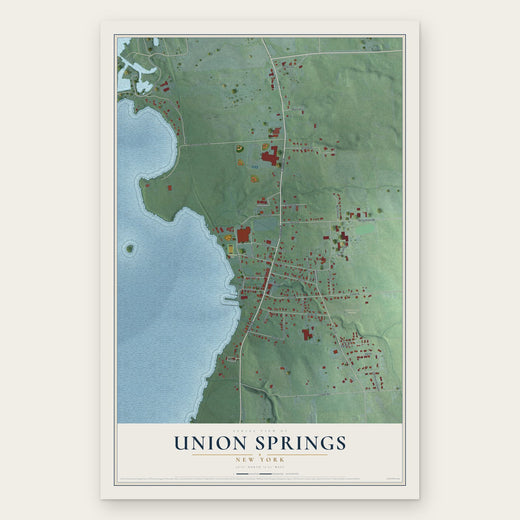 Union Springs, New York map print, the full design