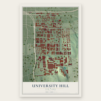 University Hill, New York map print, the full design