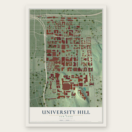 University Hill, New York map print, the full design