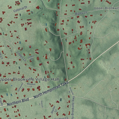 Close-up 1 of the Upper Brookville, New York map artwork